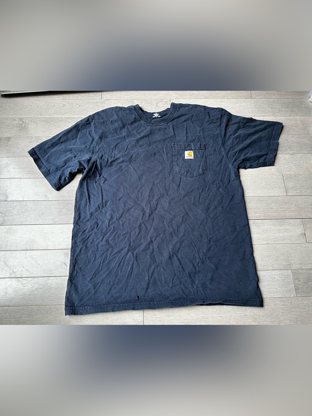 Men’s Carhartt Blue Short Sleeve Workwear Heavy Fit Chest Pocket T Shirt Size LG